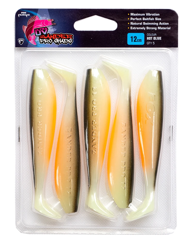 Fox Rage Zander Pro Ultra UV 7,5cm/3" UV Hot Olive (5pcs)