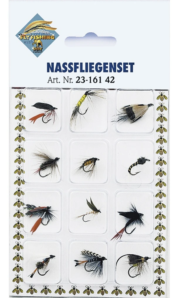 Behr Wet Flies On Card, 12 Stuks! - Afbeelding 2